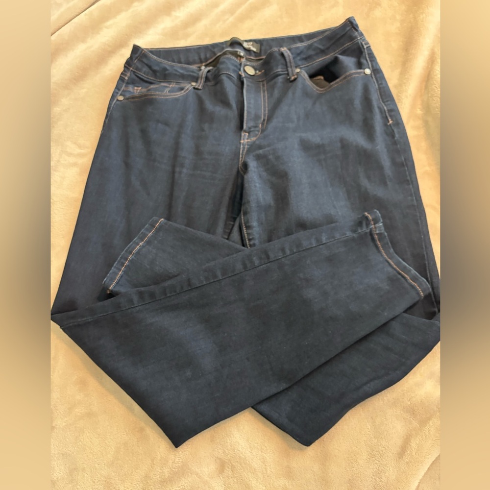 1822 Women's Skinny Blue Dark Denim Straight Leg Jeans Size 14